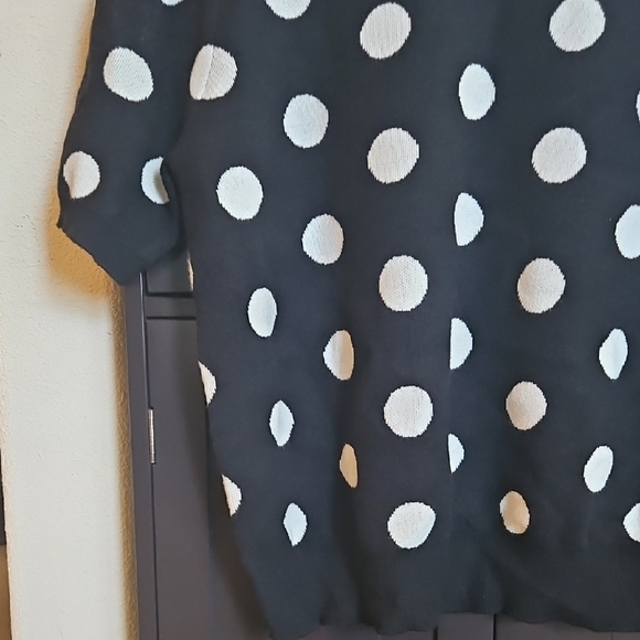 Philosophy Black and White Polka Dot Sweater - Picture 3 of 5